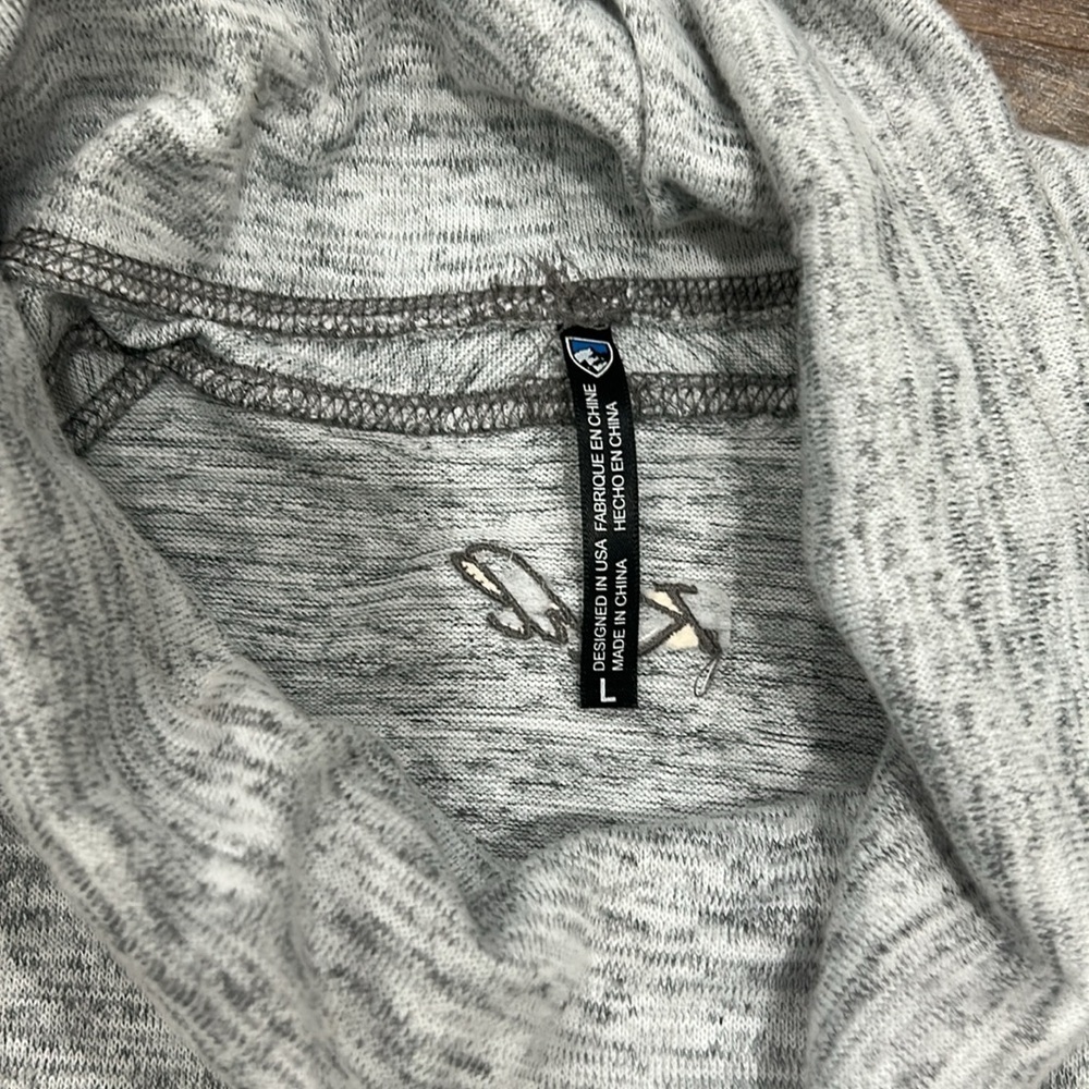 Kuhl Lea Women’s Pullover cowl neck hoodie Large Gray RN# 108846 - Picture 3 of 16